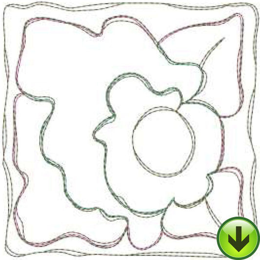 Morning Glory Tile Machine Embroidery Design | Download
