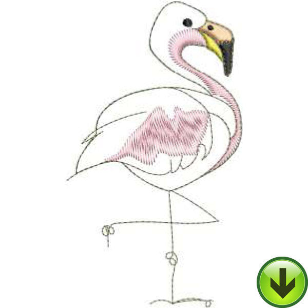 Flamingo Machine Embroidery Design | Download