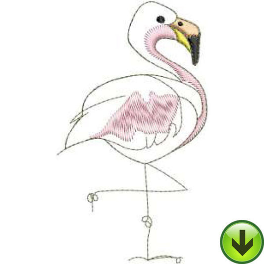 Flamingo Machine Embroidery Design | Download