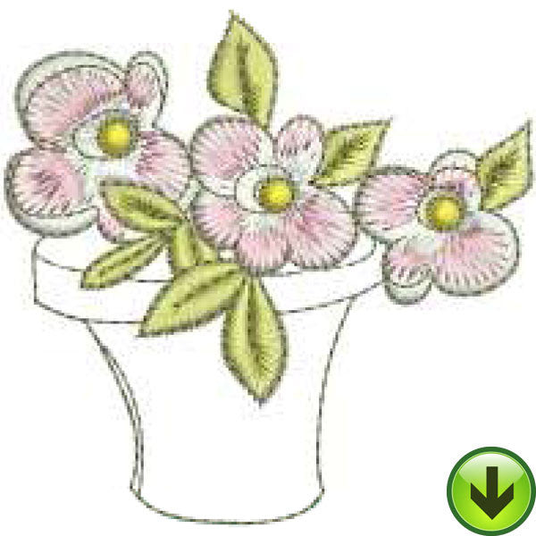 Pink Pot Machine Embroidery Design | Download