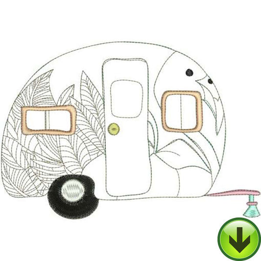 Tropical Trailer Machine Embroidery Design | Download