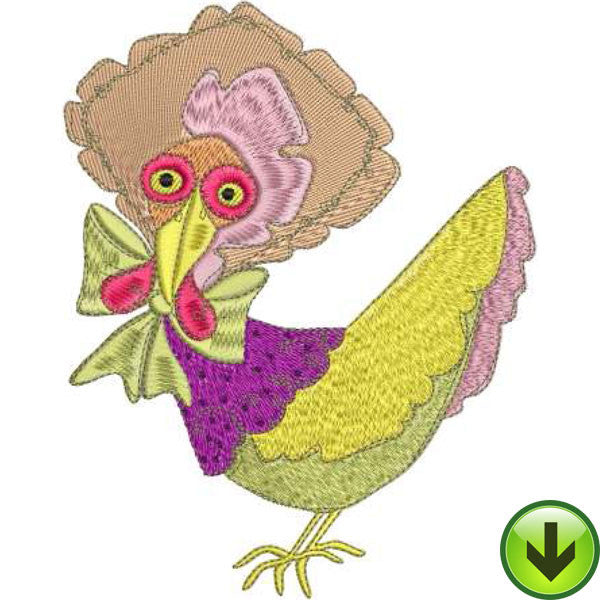 Hen of Color Machine Embroidery Design | Download