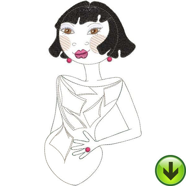 Miss Little Machine Embroidery Design | Download