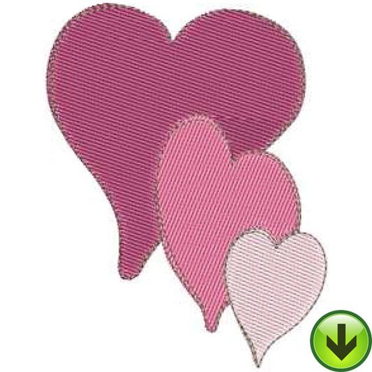 Tri Heart Machine Embroidery Design | Download