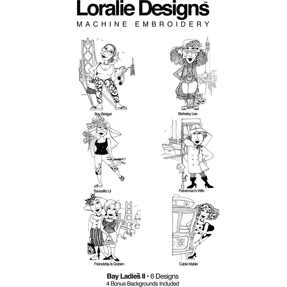 Bay Ladies 2 Embroidery Machine Design Collection
