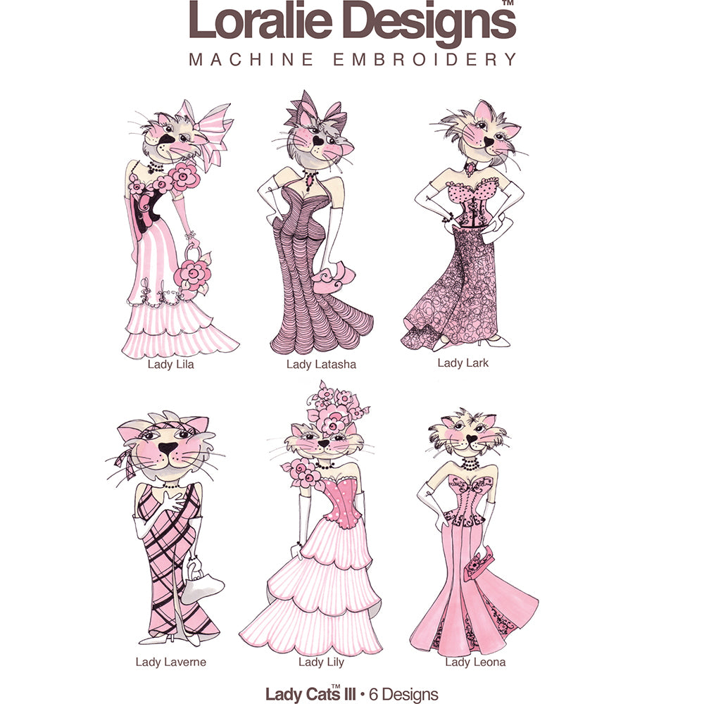 Lady Cats 3 Embroidery Machine Design Collection