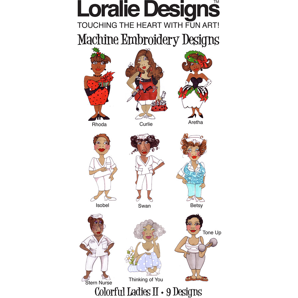 Colorful Ladies 2 Embroidery Machine Design Collection