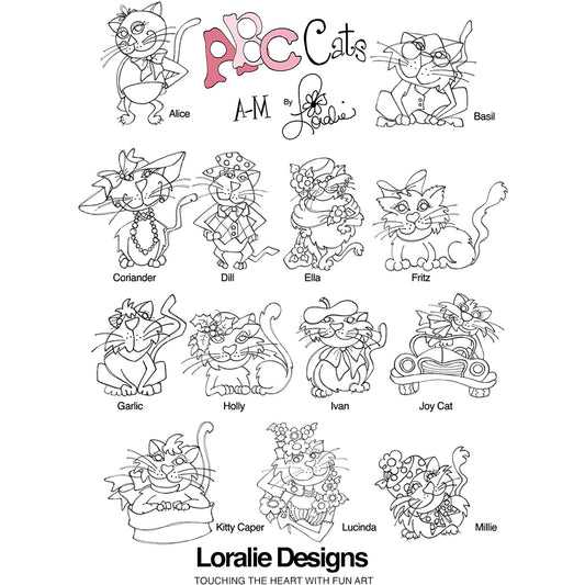 ABC Cats A-M Embroidery Machine Design Collection