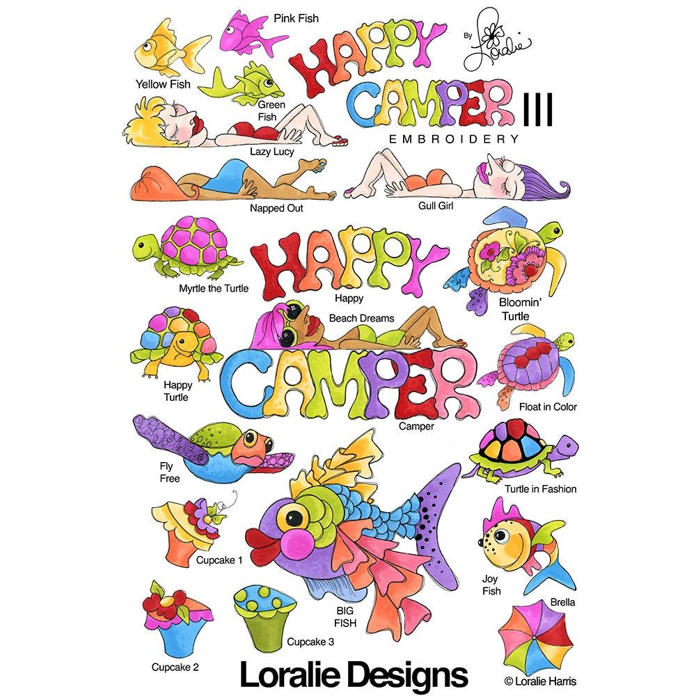 Happy Camper 3 Embroidery Machine Design Collection