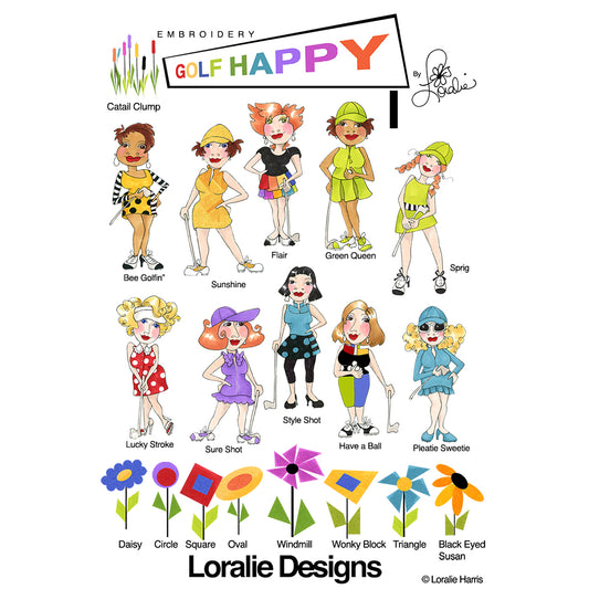Golf Happy! 1 Embroidery Machine Design Collection