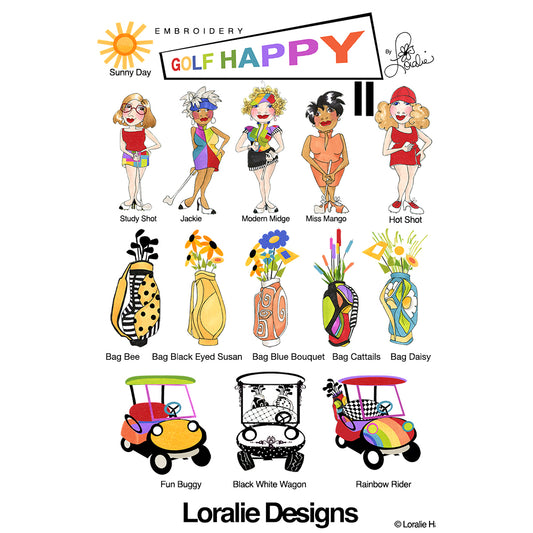 Golf Happy! 2 Embroidery Machine Design Collection
